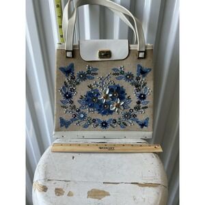 General Crafts Jeweled Purse Blue Floral